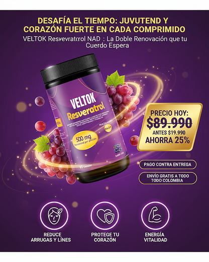 Resveratrol VELTOK + Niacinamida NAD+ Único