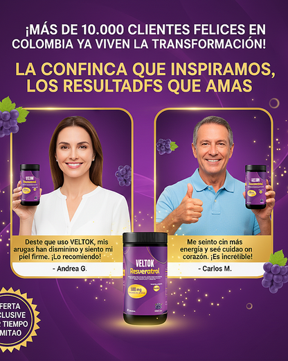Resveratrol VELTOK + Niacinamida NAD+ Único