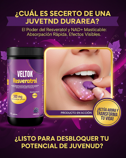 Resveratrol VELTOK + Niacinamida NAD+ Único