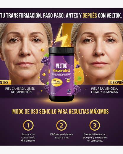 Resveratrol VELTOK + Niacinamida NAD+ Único