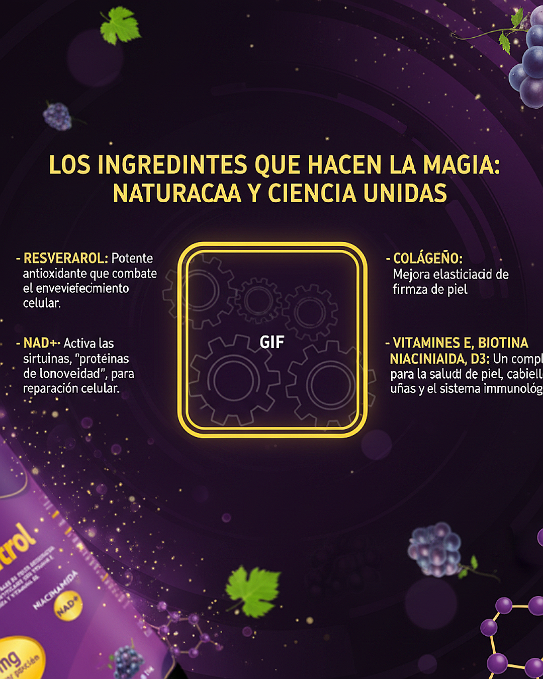 Resveratrol VELTOK + Niacinamida NAD+ Único